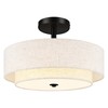 AUTELO Black Semi Flush Mount Ceiling Light, 3-Light 18" Flush