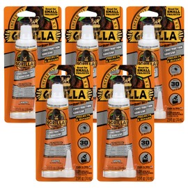 Gorilla Heavy Duty Construction Adhesive, 2.5 Ounce Squeeze Tube, White, (Pack of 5)