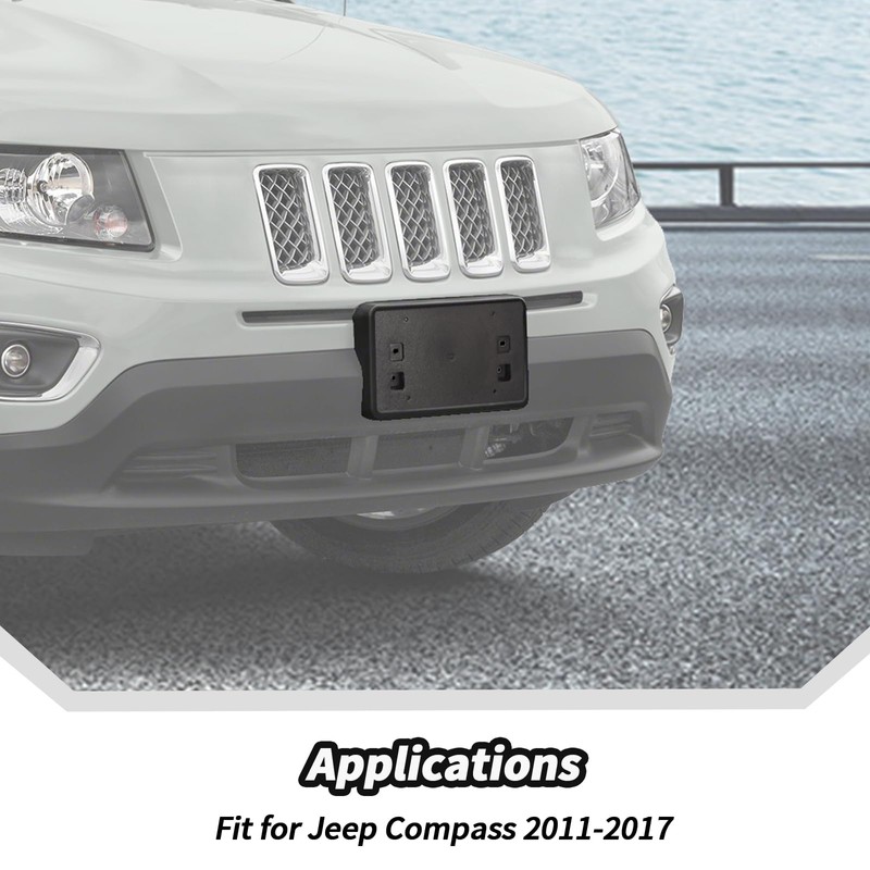 JeCar License Plate Frame Bracket Fit for 2011-2017 Jeep Compass