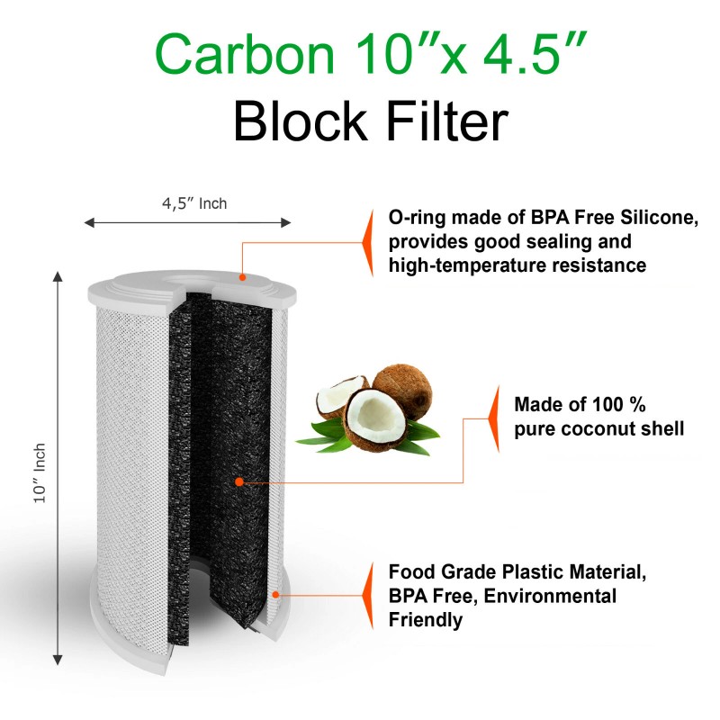 Ronaqua 2 pcs Big Blue CTO Carbon Block Water Filters
