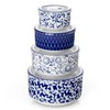 vancasso Ceramic Nesting Bowls with Lids Set of 4, Serving