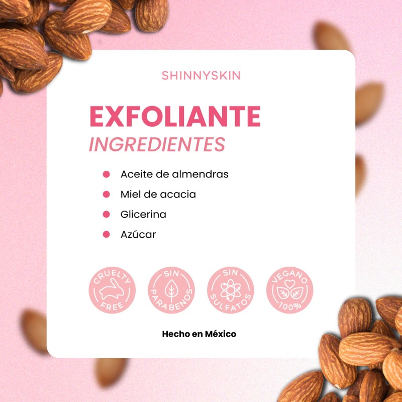 2 Piezas De Exfoliante Corporal Hidratante Almendra Y Miel