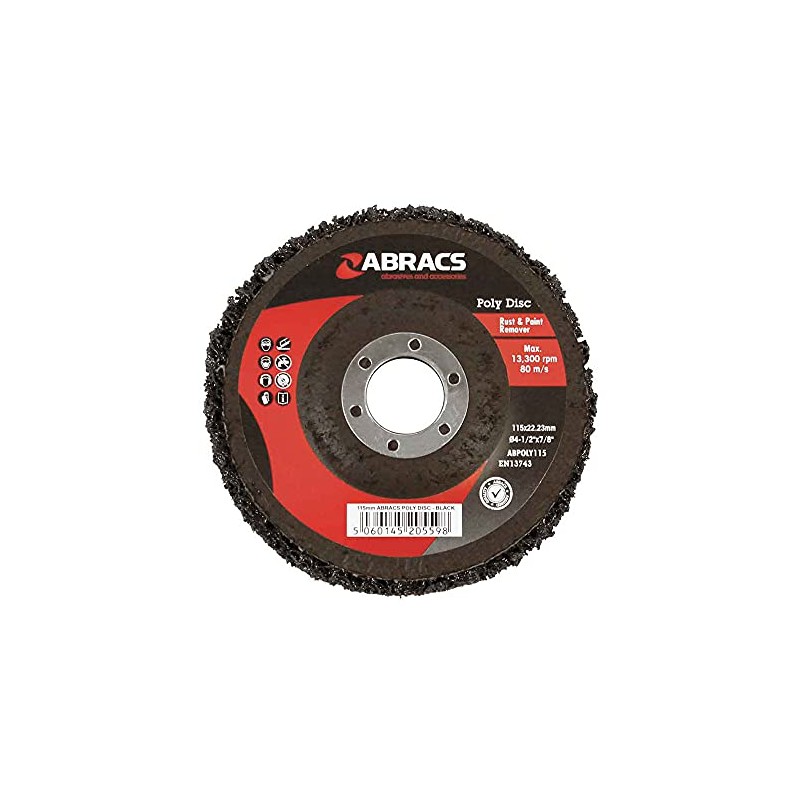 Abracs ABPOLY115 Poly Disc For Rust And Paint Removal Black