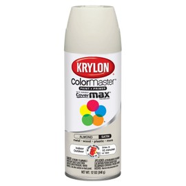 Krylon K05351107 ColorMaster Paint + Primer, Satin, Almond, 12 oz.