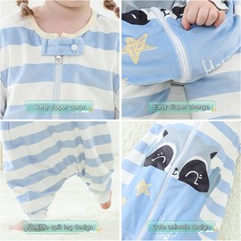 MICHLEY Unisex Baby Wearable Blanket Autumn Winter Toddler Sleeveless Sleeping Bag with Feet,Huanxiong,3-5T