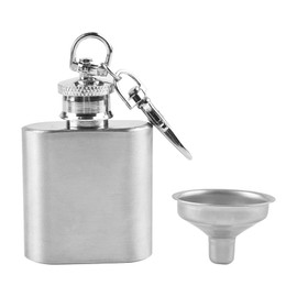 Stainless Steel Hip Flask and Funnel Set, Portable Leak-proof Flask, Suitable for Transporting Wine and Water, 1 Oz, Matte Silver