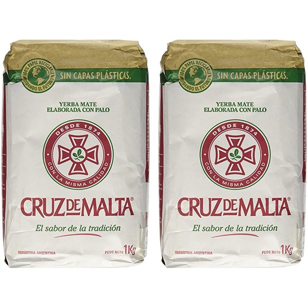 YERBA MATE CRUZ de MALTA 2.2lb 1 kilo (Pack Of 2)