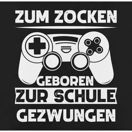 Cushion 50 x 50 cm – Statement with Sayings – Zum zocken geboren Schule gezwungen – 50 x 50 cm – Black – Gamer Cushion Cover Sayings Zock Motif Cushion Gamer Cushion and Filling Sayings