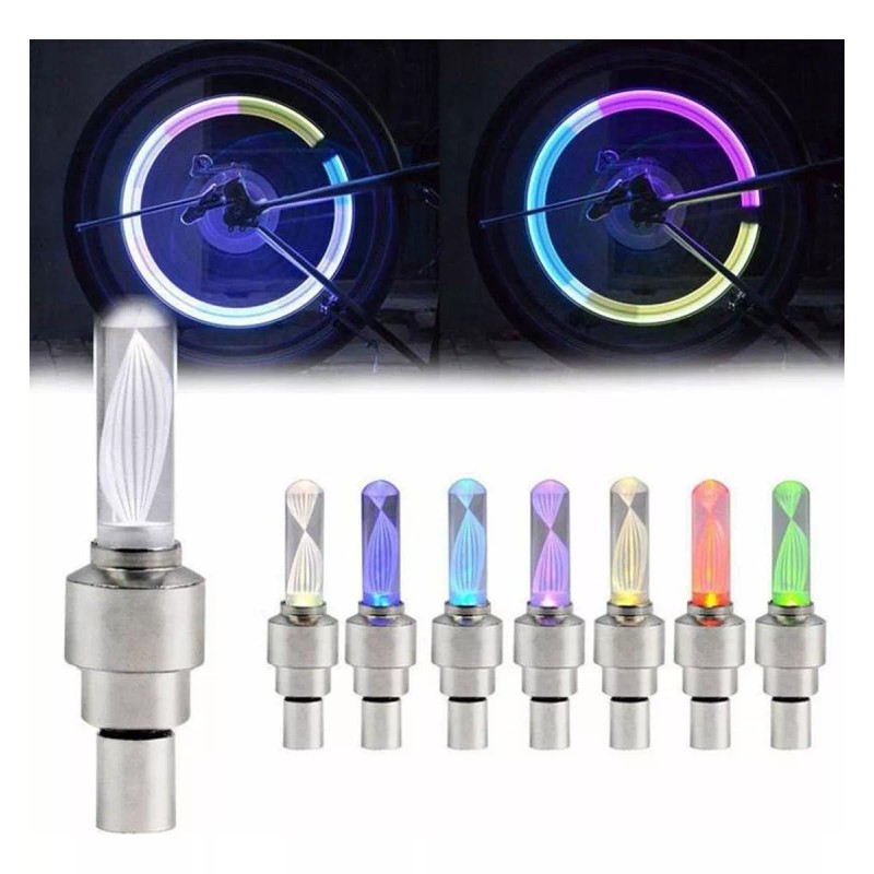Valve Led 10 Tapones Led Valvula Llanta Auto Moto Bicicleta