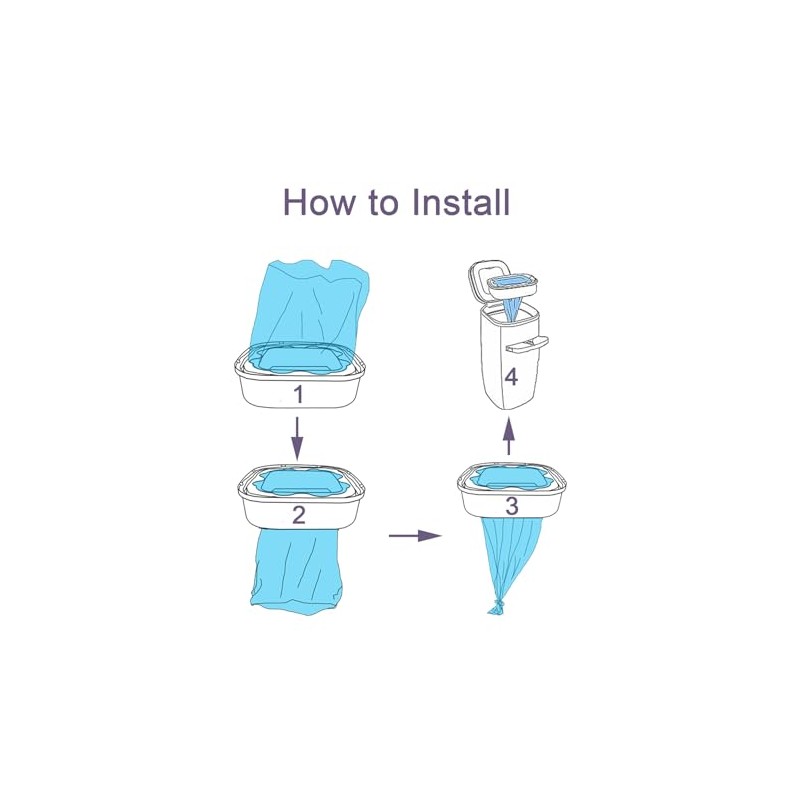 4 Pack Cat Litter Refill Bags Cartridges Compatible with Genie