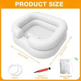 NAVESO 4PCS Inflatable Hair Wash Basin, Portable Hair Washing Basin, Foldable Hair Washing Aids for Disabled, PVC Inflatable Shampoo Basin for Elderly Pregnant Women Kids Seniors in Bed and at Home