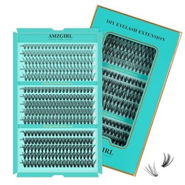 Wimpern Einzeln 300Pcs DIY Cluster Wimpern D Curl Individuelle Wimpern Extensions Wimpernverlängerung Volume Wimpernbüschel Wimpern zu Hause (10-16MIX)
