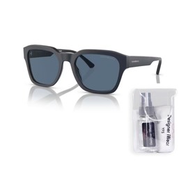 Emporio Armani EA4175 508880 55MM Matte Blue/Dark Blue Square Sunglasses for Men + BUNDLE With Designer iWear Complimentary Eyewear Kit