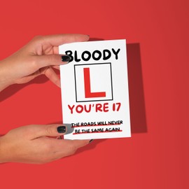 Funny 17th Birthday Card For Girls & Boys Learner Driver Design Perfect For Son Daughter Grandson Granddaughter