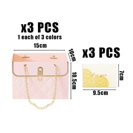 Pack of 3 Flower Packaging Bags with 3 Pieces Cards, Flower Packaging, Gift Box, Cardboard Flower Box, Flower Gift Box, Flower Storage Box, Suitable for Weddings and Parties