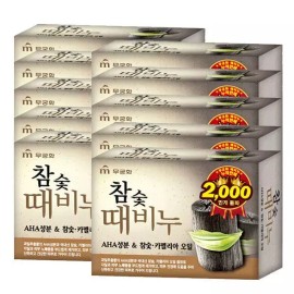Mugunghwa 무궁화 참숯 때비누 90g x10개 Mugunghwa Charcoal Soap 90g x 10 pieces