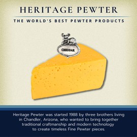 Heritage Pewter Cheese Markers – Set of 4 | Cheddar, Swiss, Monterey Jack, Colby Cheese Labels for Housewarming Gift, Dinner Party Trays, Weddings, Birthdays | Expertly Crafted Pewter