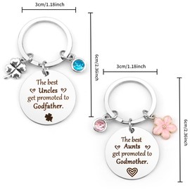 Godmother Gifts Baptism Gifts Ideas 2pcs Keychain Christian Gifts Birthday Gift for Godfather Godmother Thank You Gifts for Godfather Christening Gifts Religious Gifts for Godmother Baby Shower