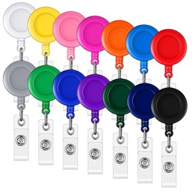 NINFEIQI 10pcs Multicolored Retractable Badge Reels, Translucent Retractable Id Badge Holder for Nurse, Students, Teachers Hanging ID Card