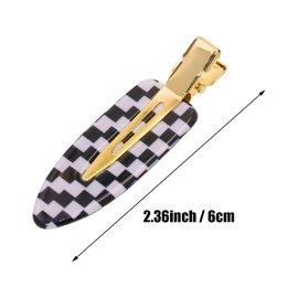 Mini Skater 9Pcs No Bend Hair Clips 2.36" Bang Seamless Hairpin No Crease Curl Pin Clip Duckbill Hair Barrette Accessories for Women Hair Styling and Makeup Application,Checkerboard Style