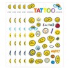 Truly Vivid Smiling Face Temporary Tattoos for Kids - 5-Pack Temporary Tattoo