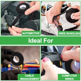 5 Rolls Wire Harness Tape, High Temp Wire Harness Cloth Tape - Self-Adhesive Fabric Tape for Automotive Electrical Cable Loom, Engine Wiring Harness Wrap, Sound Damping and Heat Proof 3/4 Inch x 50 FT