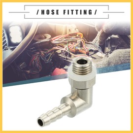 REPAIROCK Universal Car 90 Degree Brass Fitting Hose Adapter, Hose Fitting, 4mm 5/32" Barb to Male Metric M8x1, Durable, Brass, Silver Tone Auto Replacement Parts