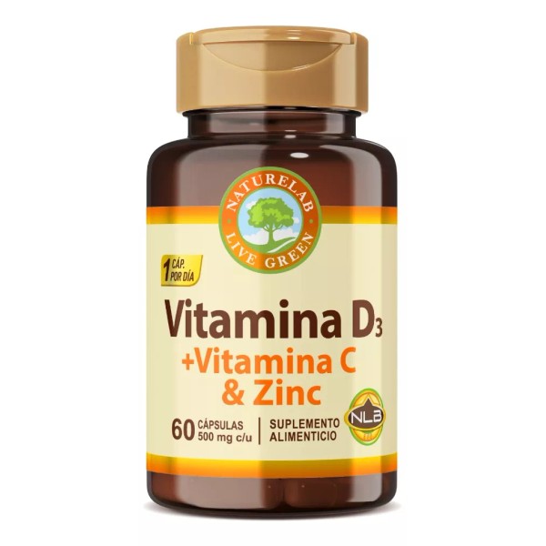 Naturelab Vitamina D3 + Vitamina C & Zinc 400 Iu 60 Cápsulas Naturelab Sabor Sin sabor