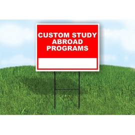 Custom Study Abroad Programs Write On Me Red 18x24 in Double Sided Yard Road Sign w/Stand