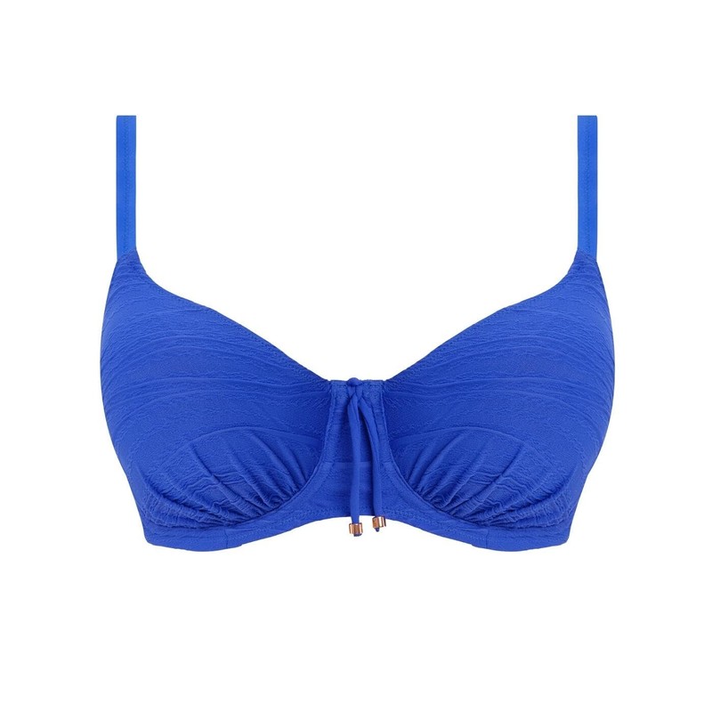 Fantasie Beach Waves Gathered Full Cup Bikini Top Ultramarine Blue