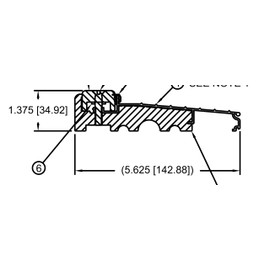 Adjustable Inswing 5 5/8 inch Wide Oloadoors Aluminum Composite Sill Threshold Inswing 36 inch Long with Composite Cap and Composite Base for Exterior Front Door, Zinc Finish (Zinc-36)