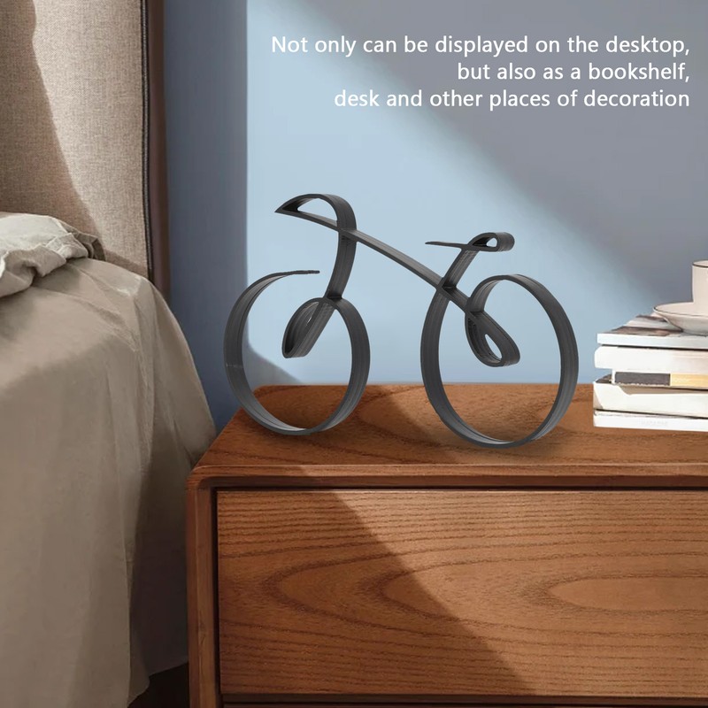 Minimalistic Bike Sculpture Metal Modern Wire Framed Style Bike Ornament