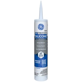 GE All Purpose Silicone Caulk, Clear, 10 fl oz Cartridge, 1 Pack - 100% Waterproof Silicone Sealant, Stronger Adhesion, Freeze & Sun Proof