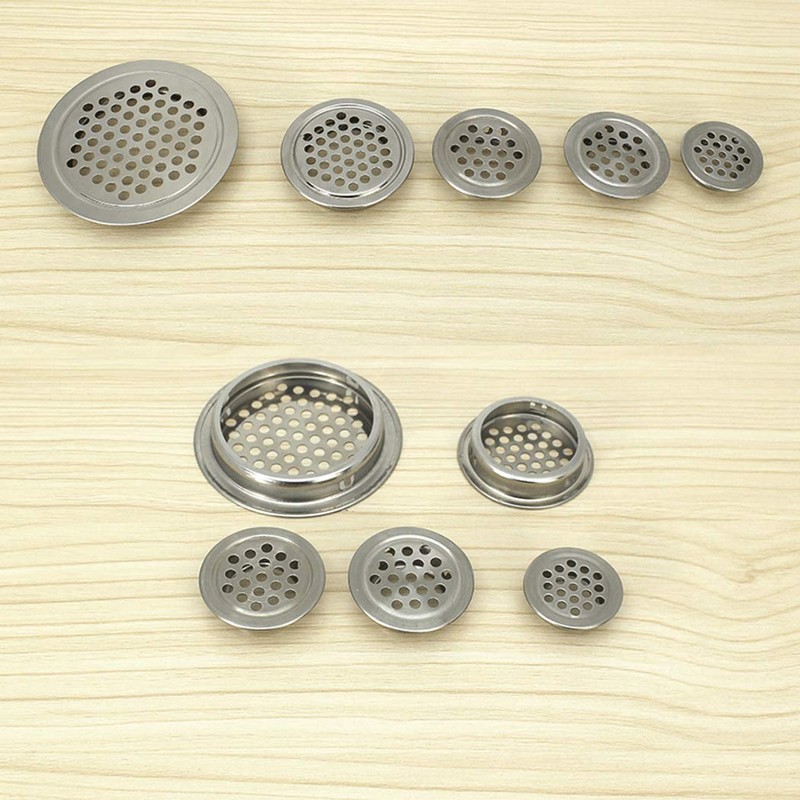 Flat Circular Air Vent Includes Stainless Steel Mesh Hole for