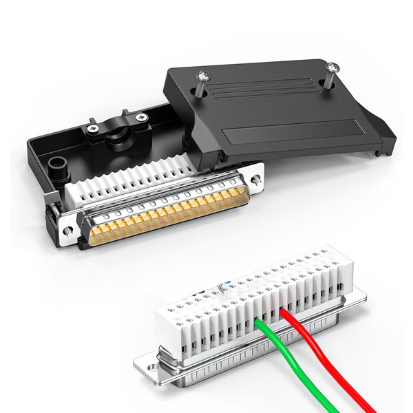 JUXINICE - Adaptador Serie DB37, Conector Macho Pequeño, Sin Soldadura,