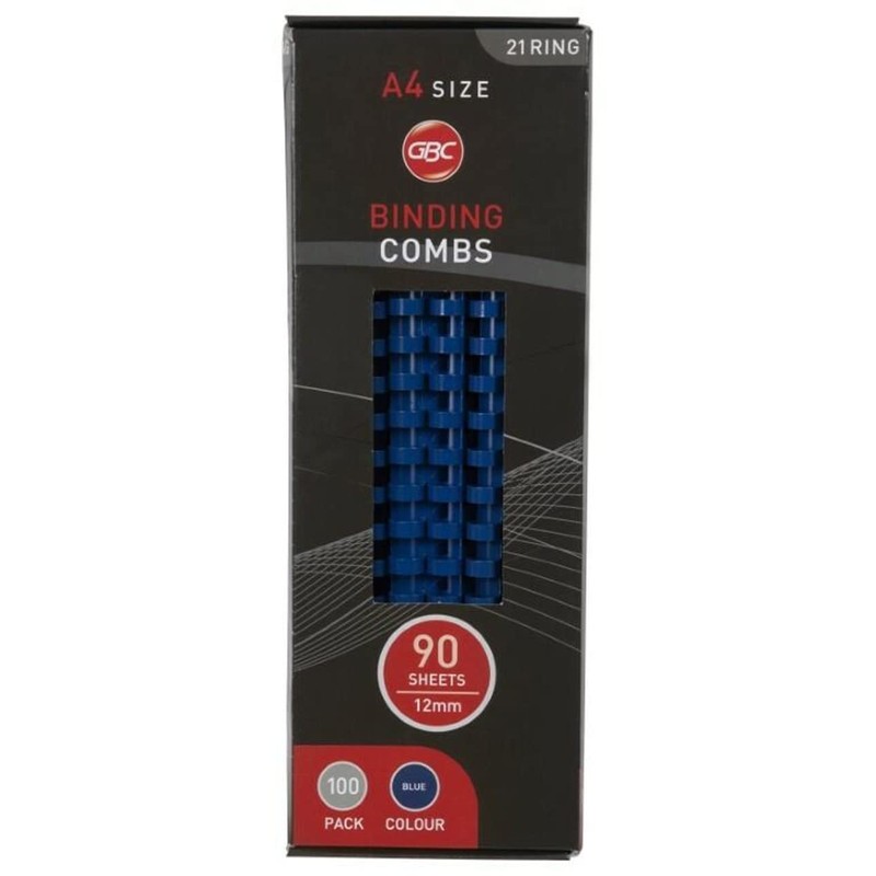 Gbc Binding Comb 12mm Blue Pack 100