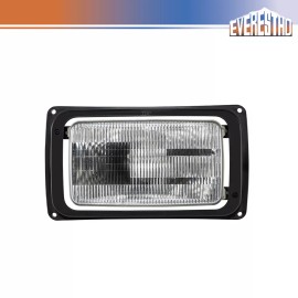 EVERESTHD Fit For Mack CH 1990-2006 Headlamp Assembly Chrome 12V Left or Right 2M0516CM