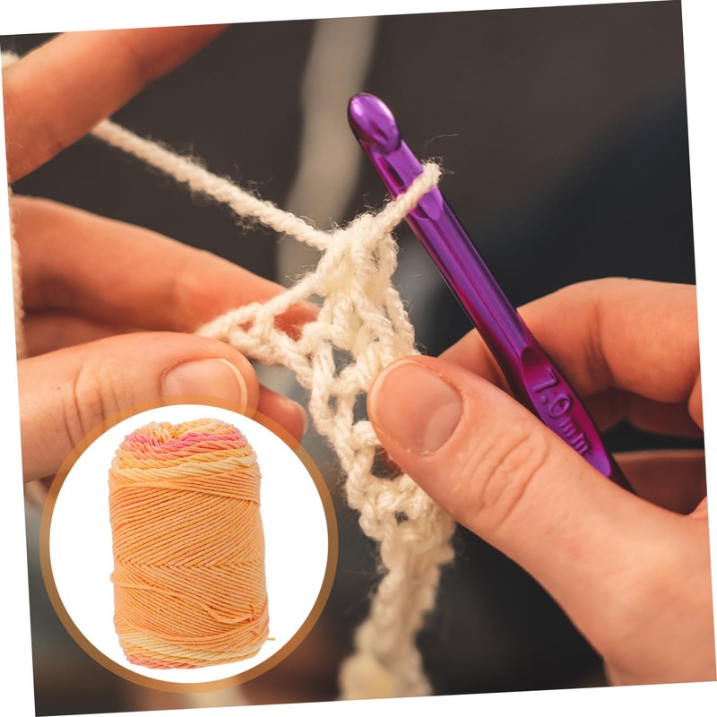 DOITOOL 1roll Rainbow Yarn Ply Soft Weaving String for Handmade