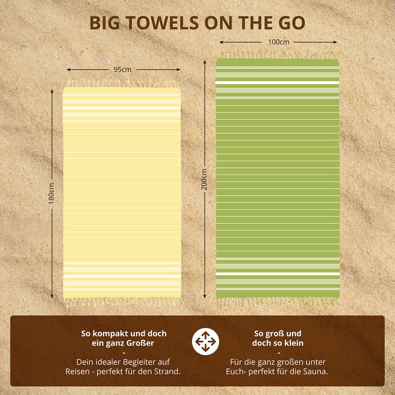 Luum® XXL beach towel, women's and men's hammam towel, sauna