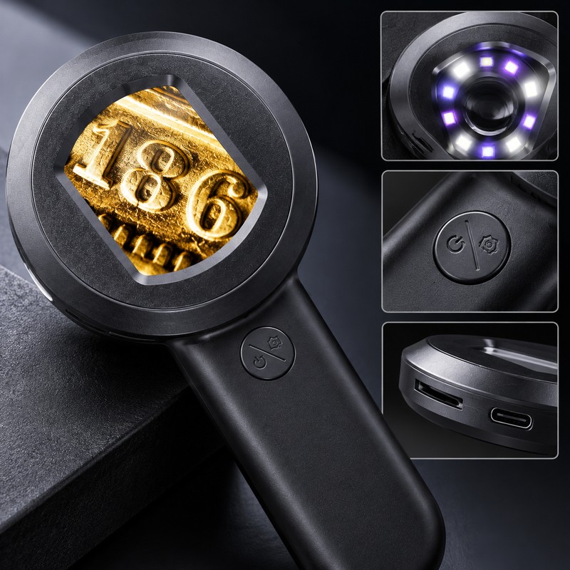 Digital Handheld Microscope for Coins, Jewelry & Nature Viewing –