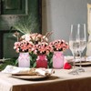 Jexine 12 Pcs Valentine's Day Decorations Pink Flower Mason Jar