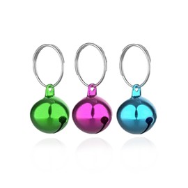 SKYPIA Round Dog Bells Dog Charm Bells Pet Pendant, 3 PCS Anti-Lost Training Bells for Collars, Suitable for Pet Pendant Accessories,1/2-Inch, Random