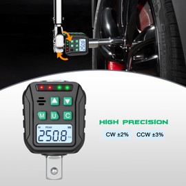 KOEORWS 1/2-Inch Digital Torque Adapter, 12.54-250.8 Ft.lb/17-340 N.m, Electronic Torque Wrench Converter with ±2% Accuracy, Preset Function, Data Storage, 3/8” & 1/4” Adapter for Bike, Moto, Car