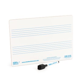 A4 Mini Dry-Wipe Music whiteboard with 2 pre-Printed Staves