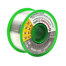 Mandala Crafts Sn99 Ag0.3 Cu0.7 0.6 mm 0.8 mm 1 mm 1.5 mm sin Plomo 2% fundente núcleo de colofonia (1 mm)