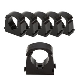 Talon Hinged Pipe Clips – Secure Pipe Fixing Brackets for 15mm Pipes | Snap-Fit Hinged Clip Design | Easy Screw Fixing Base | Strong Grip & Durable Build | Project DIY (5 Pack, Black 15mm)