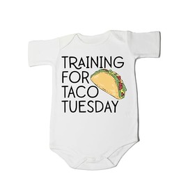 Taco Bodysuit Training For Taco Tuesday Baby Romper Taco Bout Cute Baby Outfit Taco Twosday Birthday Baby Sweatshirt (0-6 Months, Training for Taco Tuesday Printed Short Sleeve Romper)