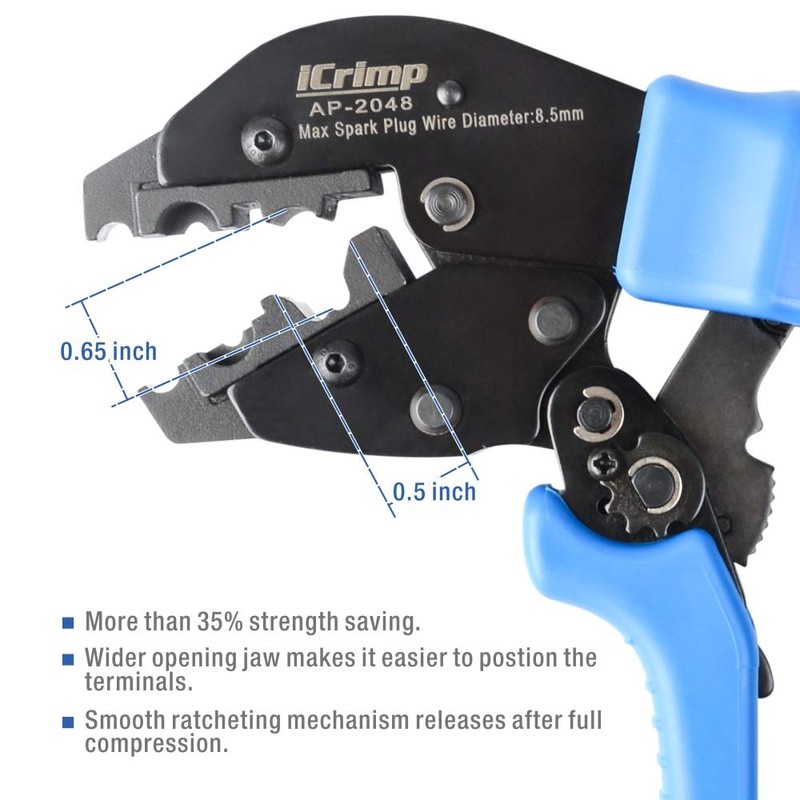 iCrimp Ratcheting Spark Plug Connector Crimper for Ignition Cable and