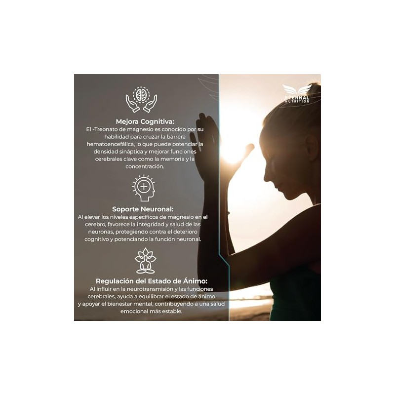 ETERNAL NUTRITION Ultra Pure L-Treonato de Magnesio Liposomal (300 Caps)