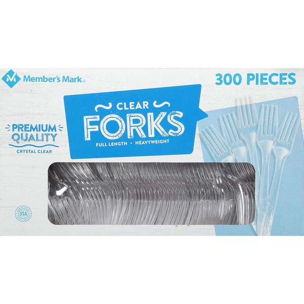 Member's Mark Clear Plastic Forks, 300 Count
